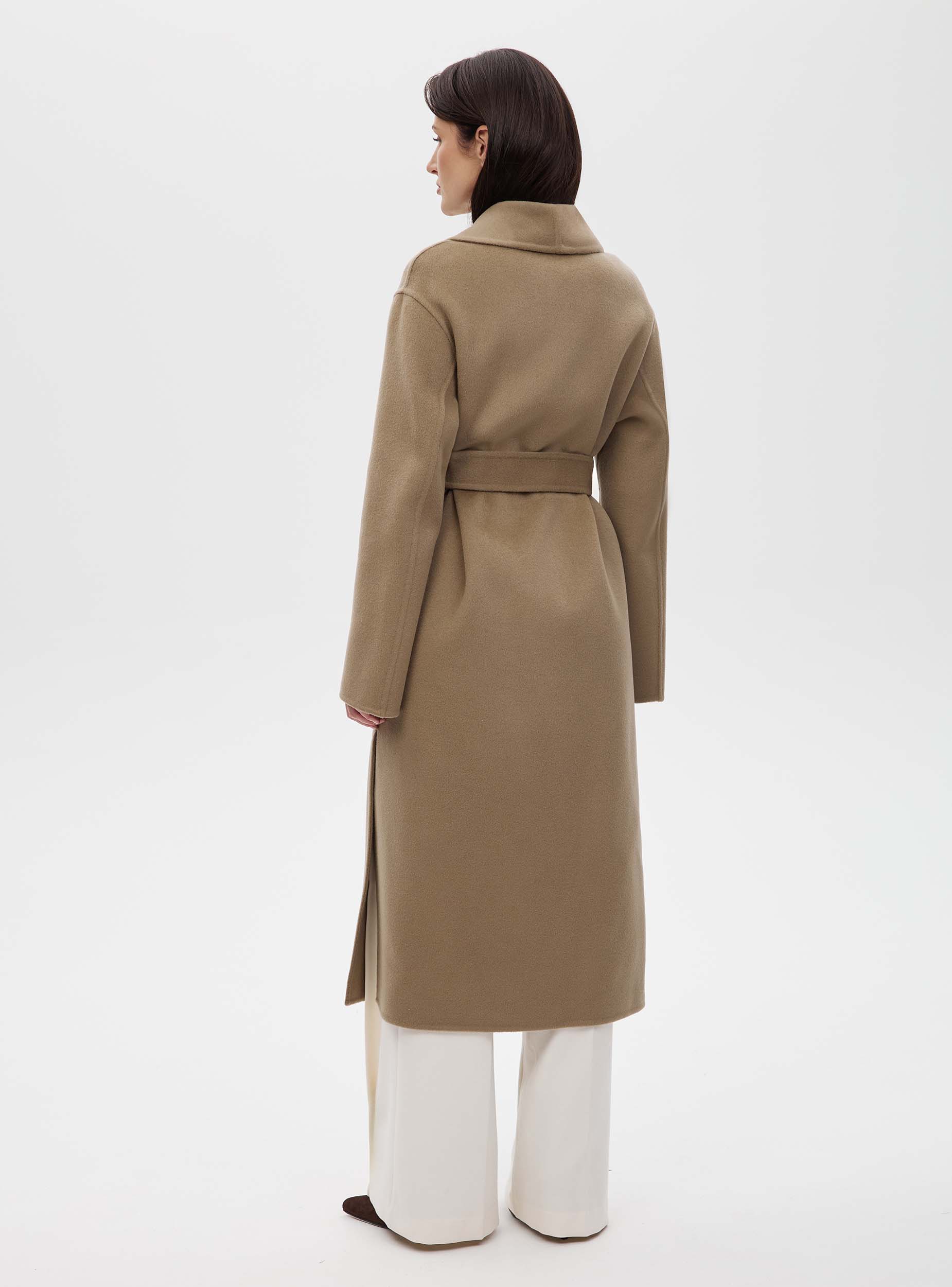 Пальто с воротником шалька double coat